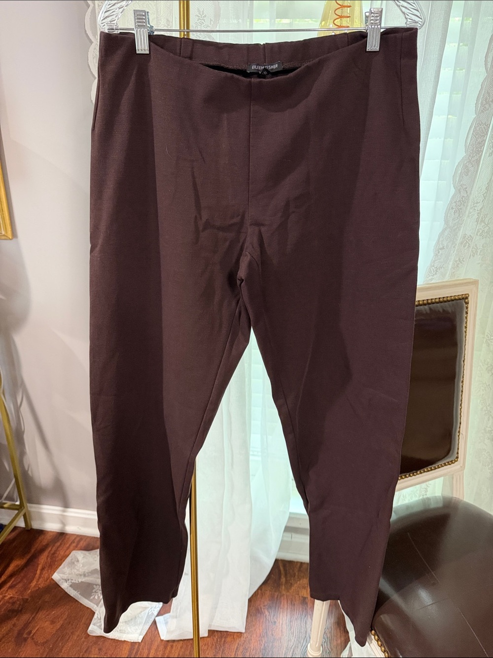 Eileen Fisher Dark Brown Skinny Knit Pants